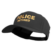 Police Retired Embroidered Solid Cotton Twill Prostyle Cap - Black OSFM