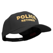 Police Retired Embroidered Solid Cotton Twill Prostyle Cap - Black OSFM