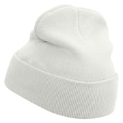 Dance Is Fun Embroidered 12 Inch Long Knitted Beanie - White OSFM