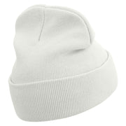 Dance Is Fun Embroidered 12 Inch Long Knitted Beanie - White OSFM