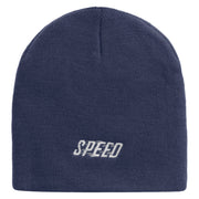 Speed Embroidered 8 inch Acrylic Short beanie - Navy OSFM