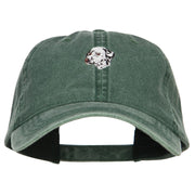 Dalmatian Embroidered Washed Buckled Cap