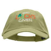 Zero Lucks Given Embroidered Low Profile Dyed Cotton Twill Cap