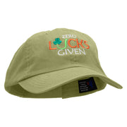 Zero Lucks Given Embroidered Low Profile Dyed Cotton Twill Cap