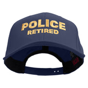 Police Retired Embroidered Solid Cotton Twill Prostyle Cap - navy OSFM