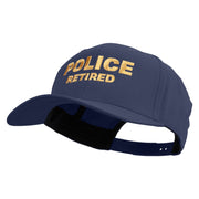 Police Retired Embroidered Solid Cotton Twill Prostyle Cap - navy OSFM