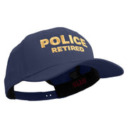 Police Retired Embroidered Solid Cotton Twill Prostyle Cap - navy OSFM