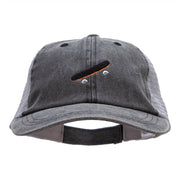 The Skateboard Embroidered Washed Trucker Cap