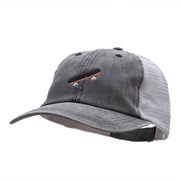 The Skateboard Embroidered Washed Trucker Cap