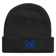 Dance Is Fun Embroidered 12 Inch Long Knitted Beanie - Black OSFM