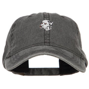 Dalmatian Embroidered Washed Buckled Cap