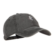 Dalmatian Embroidered Washed Buckled Cap