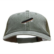 The Skateboard Embroidered Washed Trucker Cap