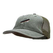 The Skateboard Embroidered Washed Trucker Cap