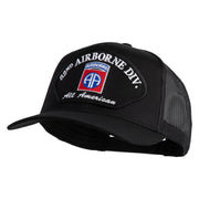 82nd Airborne Division All Americans Patched Solid Cotton Twill Mesh Prostyle Cap - Black OSFM