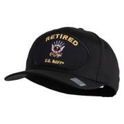 Retired US Navy Patched Solid Cotton Twill Cap - Black OSFM