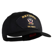 Retired US Navy Patched Solid Cotton Twill Cap - Black OSFM