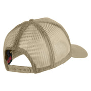 USMC Combat Veteran Patched Solid Cotton Twill 5 panel Mesh Back Cap - Khaki OSFM