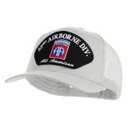 82nd Airborne Division All Americans Patched Solid Cotton Twill Mesh Prostyle Cap - White OSFM