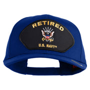 Retired US Navy Patched Solid Cotton Twill Cap - Royal OSFM
