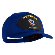 Retired US Navy Patched Solid Cotton Twill Cap - Royal OSFM