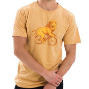 Bicycle Lion Graphic Design Vintage Crewneck Tee
