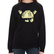 Vintage Taco Graphic Design Unisex Lane Seven Ring Spun Cotton Premium Long Sleeve T-shirt - Black XS