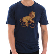 Bicycle Lion Graphic Design Vintage Crewneck Tee