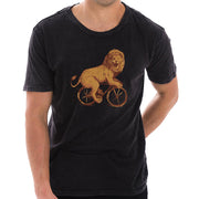 Bicycle Lion Graphic Design Vintage Crewneck Tee