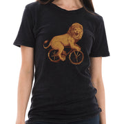 Bicycle Lion Graphic Design Vintage Crewneck Tee