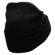 Floating Gift Embroidered 12 Inch Long Knitted Beanie - Black OSFM