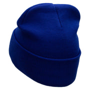 Open Road Embroidered 12 Inch Long Knitted Beanie - Royal OSFM