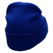 Open Road Embroidered 12 Inch Long Knitted Beanie - Royal OSFM