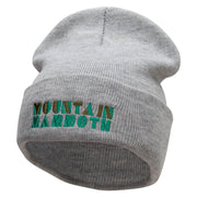 Mountain Mammoth Embroidered 12 Inch Long Knitted Beanie. - Heather-Grey OSFM