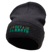 Mountain Mammoth Embroidered 12 Inch Long Knitted Beanie. - Heather-Charcoal OSFM