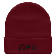 Livestream Tools Embroidered 12 Inch Long Knitted Beanie - Maroon OSFM