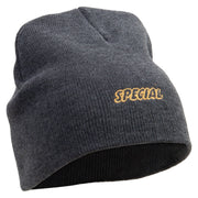 Special Embroidered 8 Inch Short Beanie - Dk-Grey OSFM