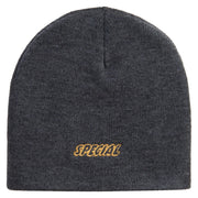 Special Embroidered 8 Inch Short Beanie - Dk-Grey OSFM