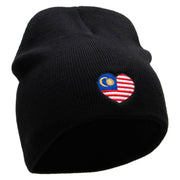 Malaysia Embroidered 8 Inch Short Beanie - Black OSFM