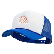 Orange Falling Star Embroidered Summer Foam Mesh Trucker Cap - Royal-White OSFM