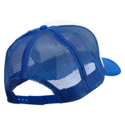 Orange Falling Star Embroidered Summer Foam Mesh Trucker Cap - Royal-White OSFM