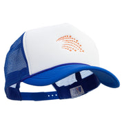 Orange Falling Star Embroidered Summer Foam Mesh Trucker Cap - Royal-White OSFM