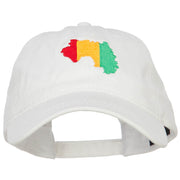 Guinea Map Flag Embroidered Washed Cap