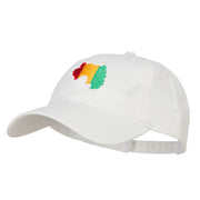 Guinea Map Flag Embroidered Washed Cap