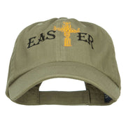 Easter Cross Embroidered Low Cap