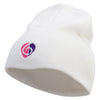 Clef Guitar Pick Embroidered 8 inch Acrylic Short beanie - White OSFM