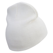 Clef Guitar Pick Embroidered 8 inch Acrylic Short beanie - White OSFM