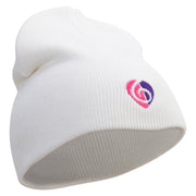 Clef Guitar Pick Embroidered 8 inch Acrylic Short beanie - White OSFM