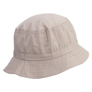 Never Give Up Embroidered Pigment Dyed Bucket Hat - Khaki OSFM