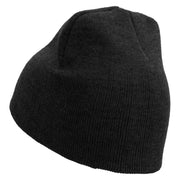 Special Embroidered 8 Inch Short Beanie - Black OSFM